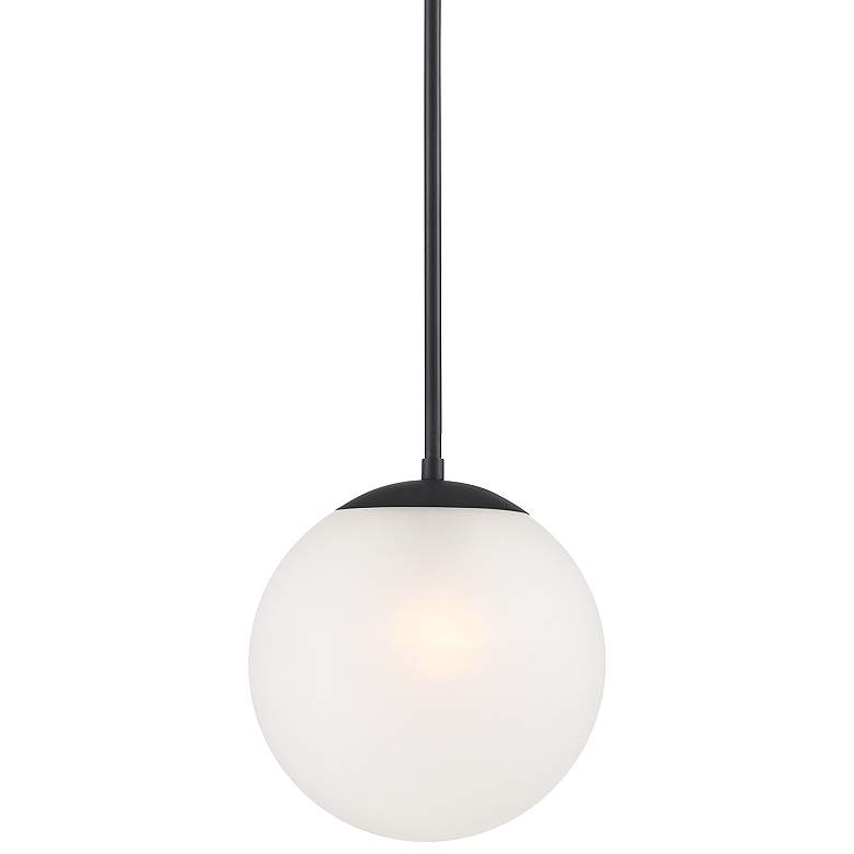Image 2 360 Lighting Ciana 10 inch Wide Black and Frosted Globe Glass Mini Pendant