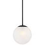 360 Lighting Ciana 10" Wide Black and Frosted Globe Glass Mini Pendant