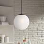 360 Lighting Ciana 10" Wide Black and Frosted Globe Glass Mini Pendant