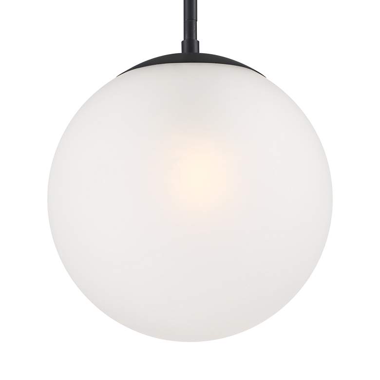 Image 3 360 Lighting Ciana 10" Wide Black and Frosted Globe Glass Mini Pendant more views