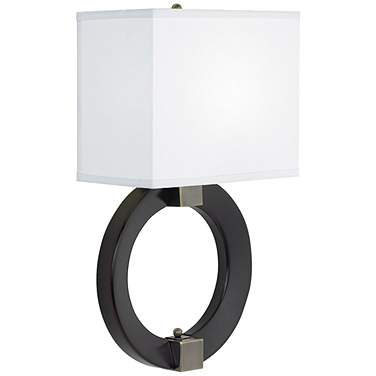 360 Lighting Circle 19" High Black and White Direct Wire Wall Lamp