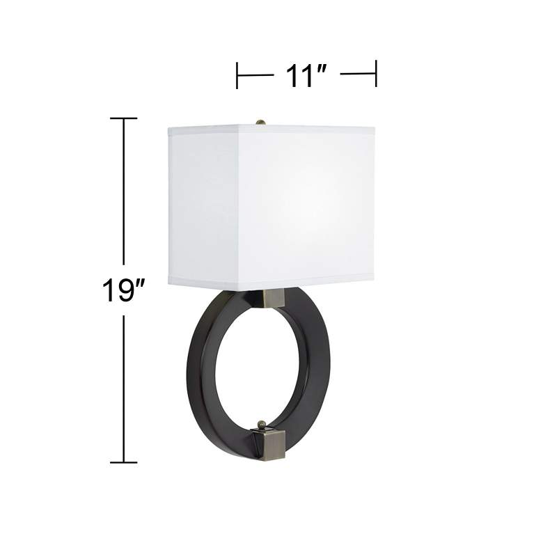Image 4 360 Lighting Circle 19" High Black and White Direct Wire Wall Lamp more views