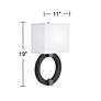 360 Lighting Circle 19" High Black and White Direct Wire Wall Lamp