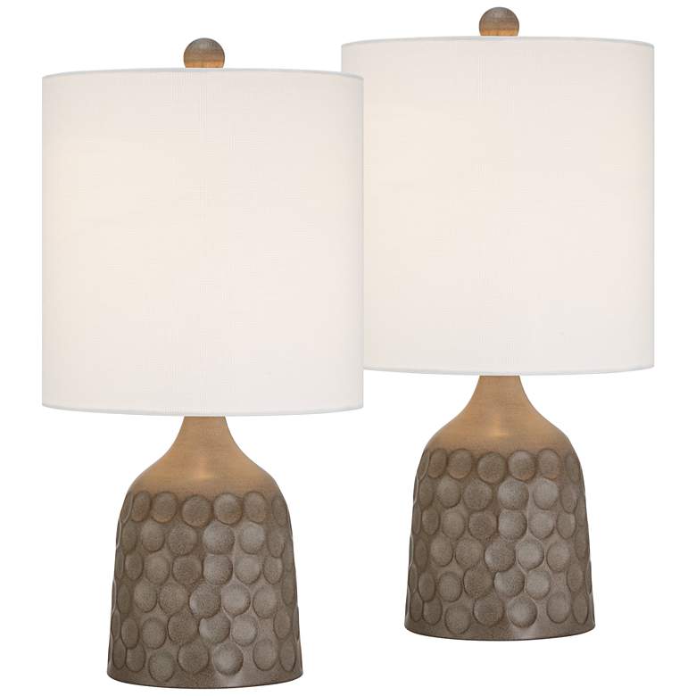 Image 2 360 Lighting Circles 20" Bronze Metal Accent Table Lamps Set of 2