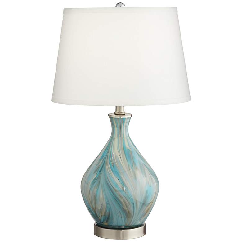 Image 2 360 Lighting Cirrus 22 inch High Blue Gray Art Glass Table Lamp