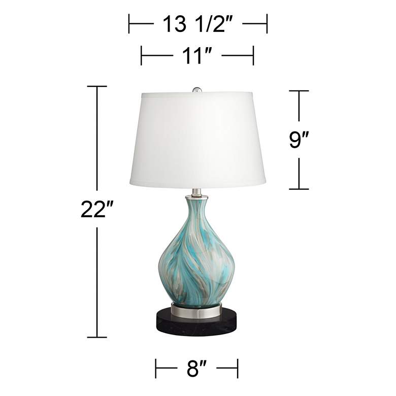 Image 7 360 Lighting Cirrus 22 inch High Vase Table Lamp with Black Marble Riser more views