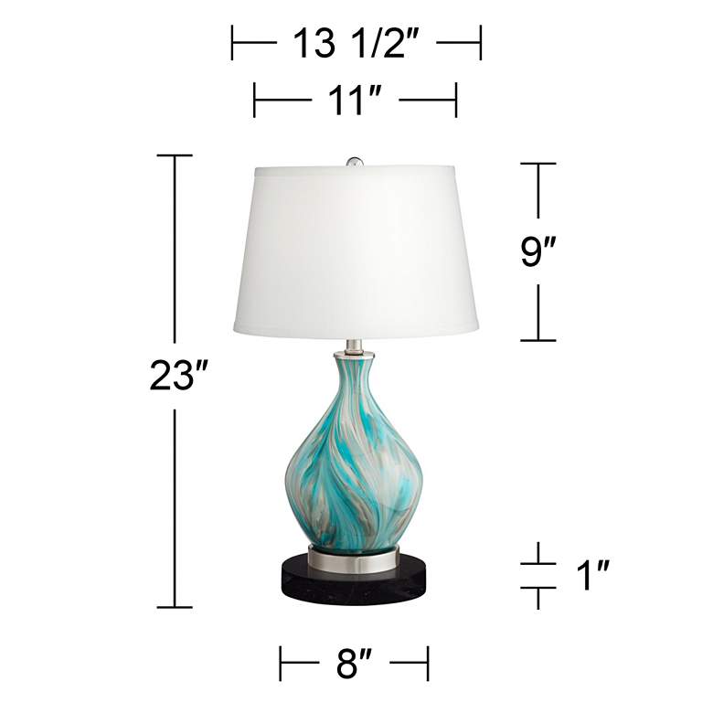 Image 7 360 Lighting Cirrus 22" High Vase Table Lamp with Black Marble Riser more views