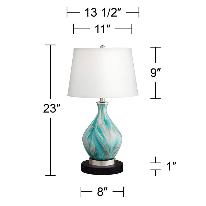 Image 7 360 Lighting Cirrus 22 inch High Vase Table Lamp with Black Marble Riser more views