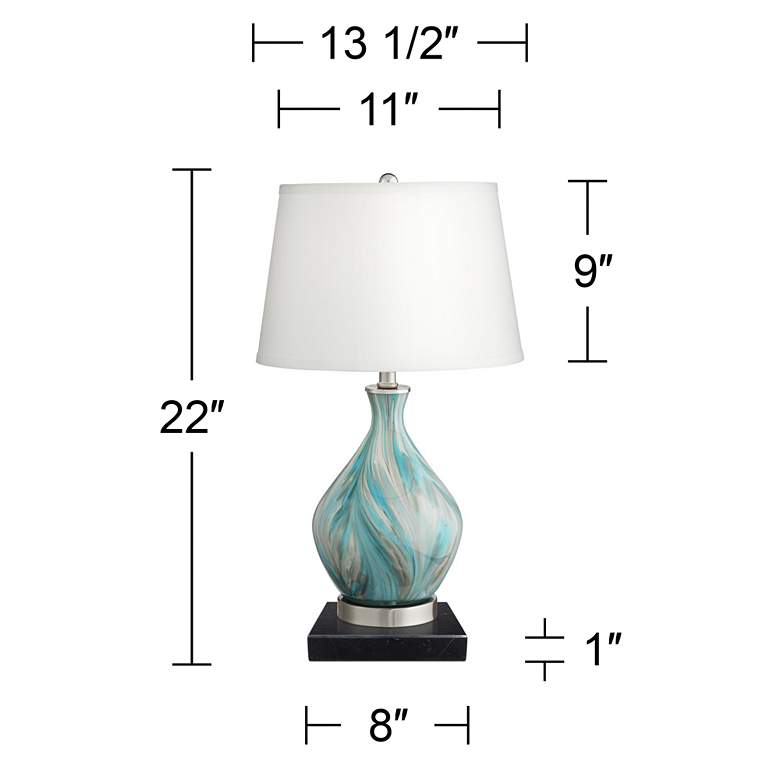 Image 7 360 Lighting Cirrus 22 inch Vase Table Lamp with Square Black Marble Riser more views