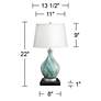 360 Lighting Cirrus 22" Vase Table Lamp with Square Black Marble Riser