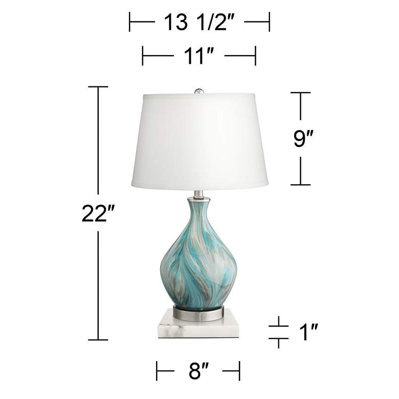 Image 7 360 Lighting Cirrus 22 inch Vase Table Lamp with Square White Marble Riser more views