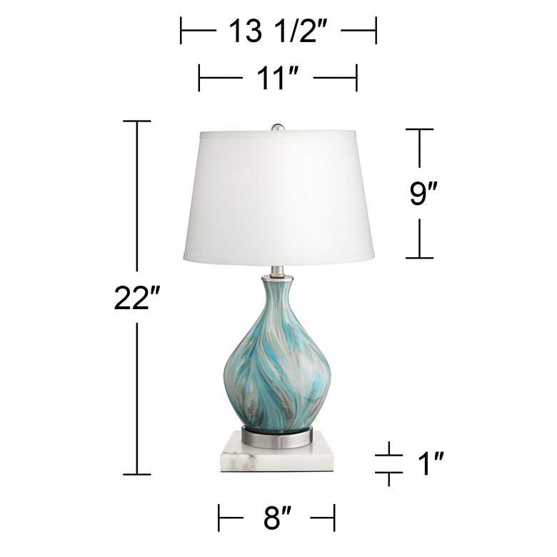 Image 7 360 Lighting Cirrus 22" Vase Table Lamp with Square White Marble Riser more views