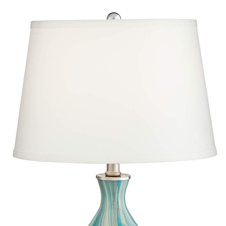 Image 4 360 Lighting Cirrus Blue and Gray Art Glass Table Lamp with Tabletop Dimmer more views