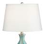 360 Lighting Cirrus Blue and Gray Art Glass Table Lamp with Tabletop Dimmer