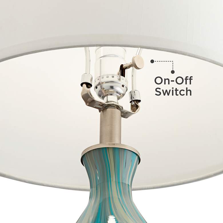 Image 5 360 Lighting Cirrus Blue and Gray Art Glass Table Lamp with Tabletop Dimmer more views