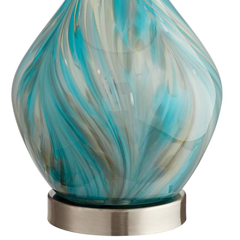 Image 6 360 Lighting Cirrus Blue and Gray Art Glass Table Lamp with Tabletop Dimmer more views