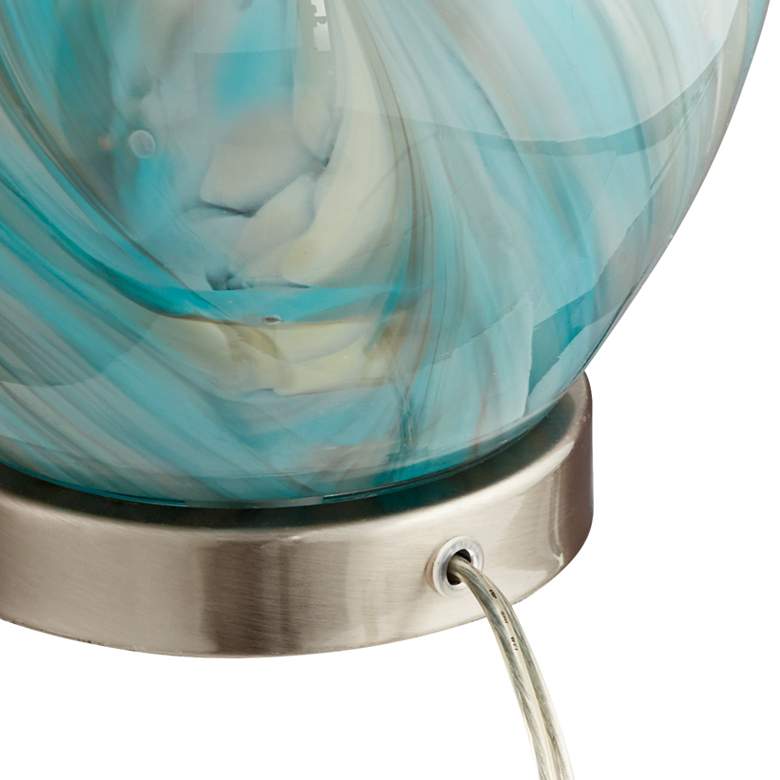 Image 7 360 Lighting Cirrus Blue and Gray Art Glass Table Lamp with Tabletop Dimmer more views