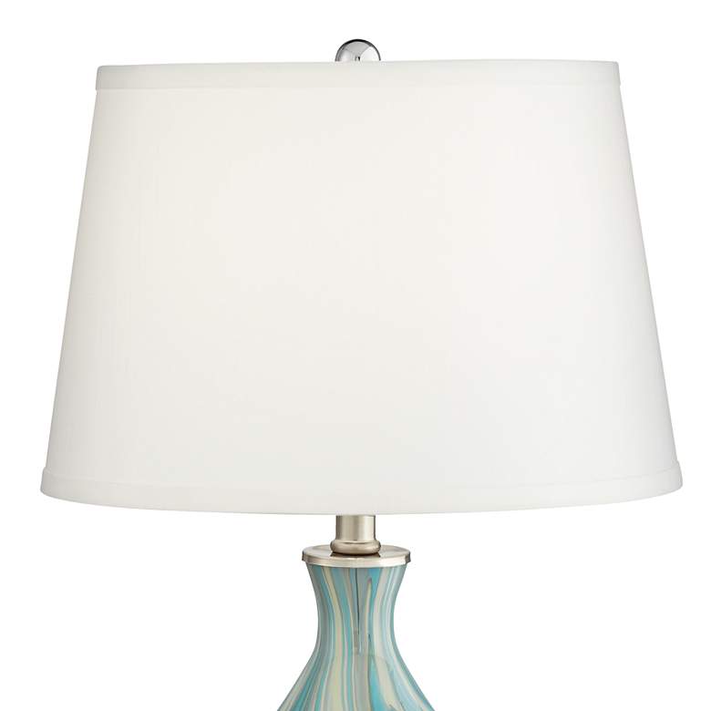 Image 4 360 Lighting Cirrus Blue and Gray Art Glass Vase Table Lamps Set of 2 more views