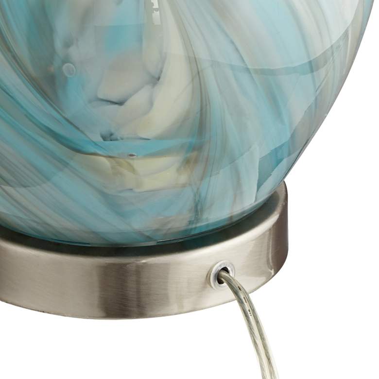 Image 7 360 Lighting Cirrus Blue and Gray Art Glass Vase Table Lamps Set of 2 more views