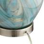 360 Lighting Cirrus Blue and Gray Art Glass Vase Table Lamps Set of 2