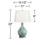 360 Lighting Cirrus Blue and Gray Art Glass Vase Table Lamps Set of 2