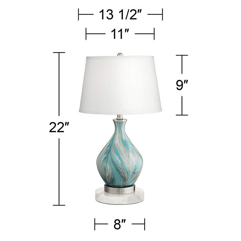 Image 7 360 Lighting Cirrus Vase Modern Table Lamp with Round White Marble Riser more views