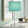 360 Lighting Clara Crystal and Teal Blue Shade Accent Table Lamp in scene