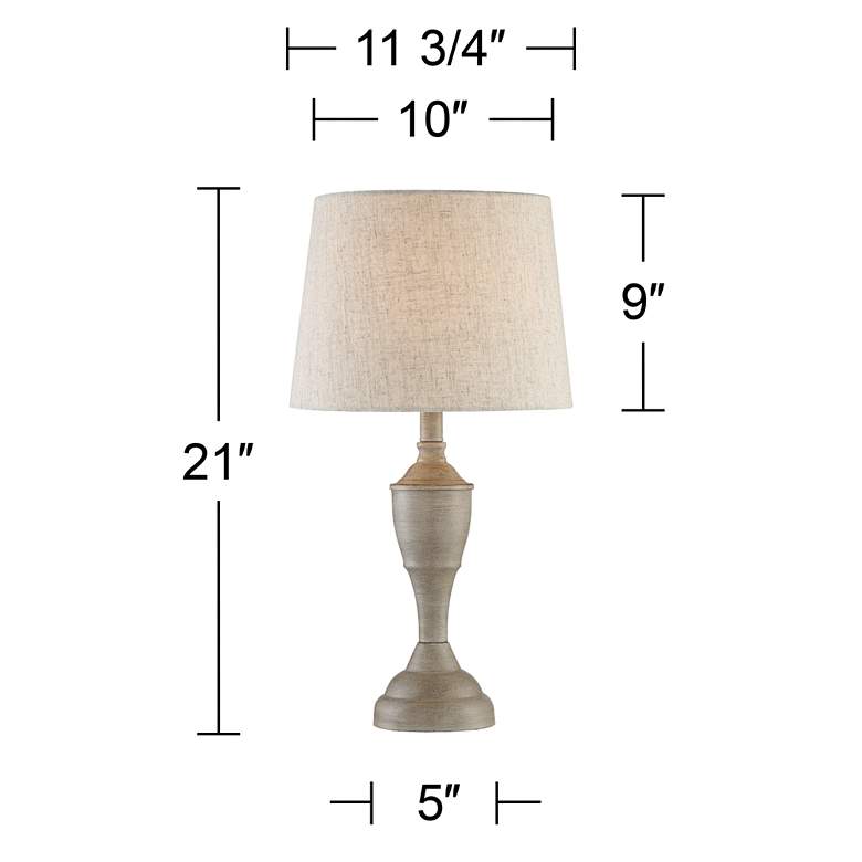 Image 6 360 Lighting Claude 21 inch Beige Washed Metal Accent Table Lamps Set of 2 more views