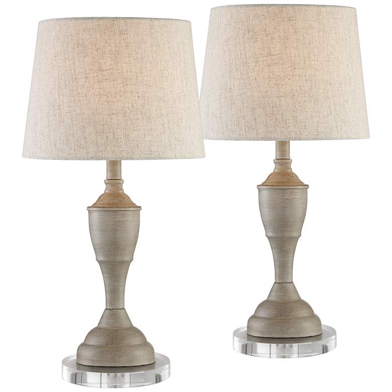 Image 1 360 Lighting Claude 22" High Beige Accent Lamps with Acrylic Risers