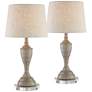 1_360 Lighting Claude 22" High Beige Accent Lamps with Acrylic Risers