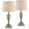 360 Lighting Claude 22" High Beige Accent Lamps with Acrylic Risers
