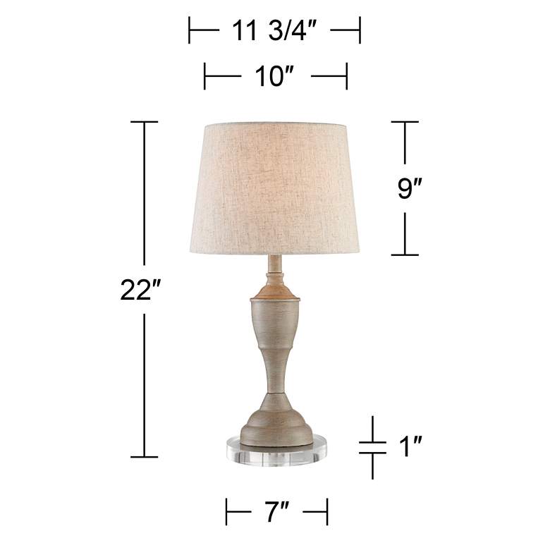 Image 5 360 Lighting Claude 22" High Beige Accent Lamps with Acrylic Risers more views