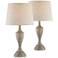 360 Lighting Claude Beige Washed Metal Accent Table Lamps Set of 2