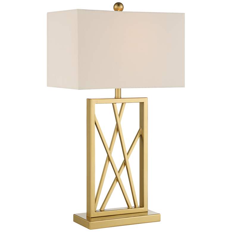 Image 2 360 Lighting Claudia 26 1/2 inch High Modern Square Gold Table Lamp