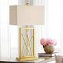 360 Lighting Claudia 26 1/2" High Modern Square Gold Table Lamp