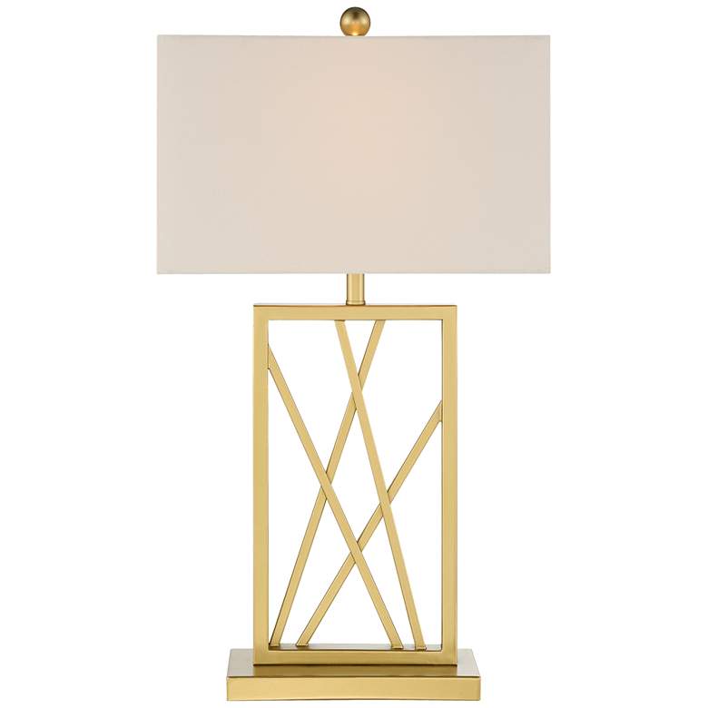 Image 7 360 Lighting Claudia 26 1/2 inch High Modern Square Gold Table Lamp more views