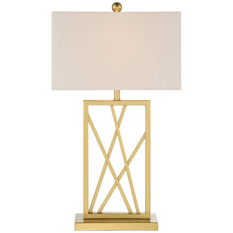 Image 7 360 Lighting Claudia 26 1/2" High Modern Square Gold Table Lamp more views