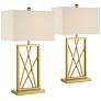 360 Lighting Claudia Gold Open Metal Base Table Lamps Set of 2