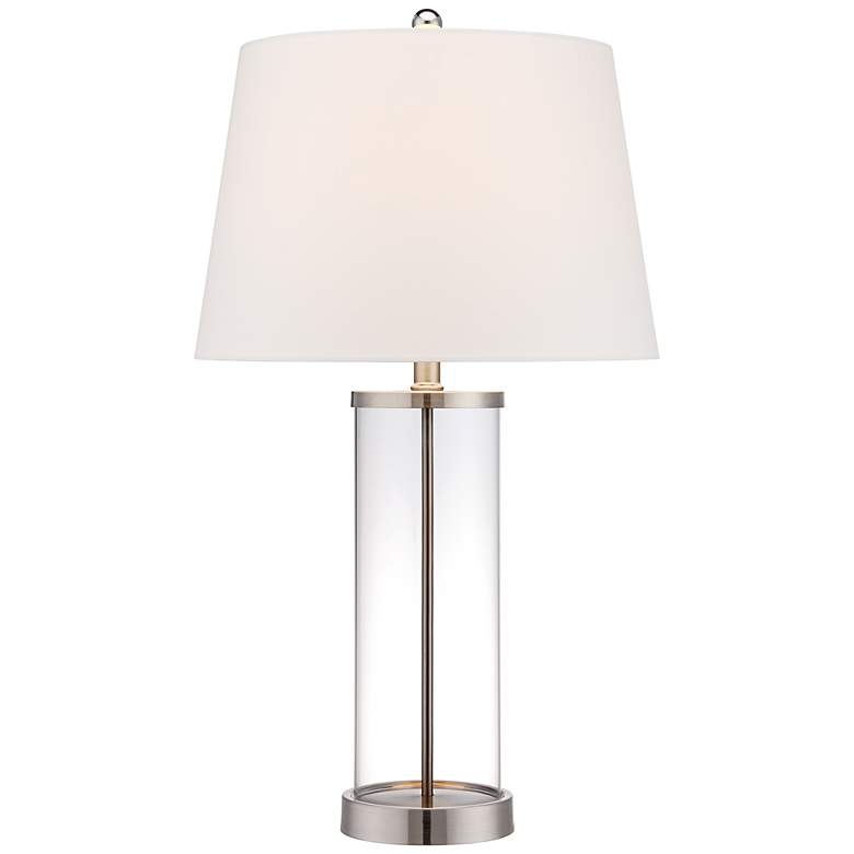 Image 4 360 Lighting Clear Glass Fillable Table Lamp with USB Workstation Base more views