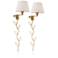 360 Lighting Clement Gold Plug-In Swing Arm Wall Lamps with Cord Covers