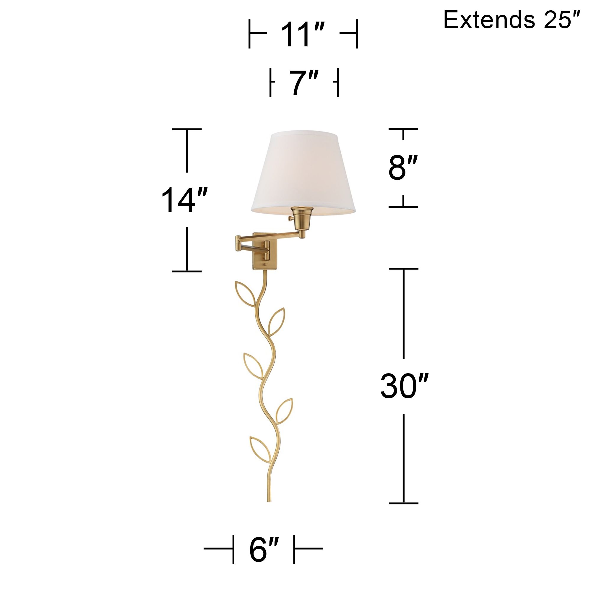360 Lighting Clement Gold Plug-In Swing Arm Wall Lamps with Cord Covers
