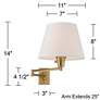 360 Lighting Clement Warm Gold Swing Arm Plug-In Wall Lamps Set of 2 in scene