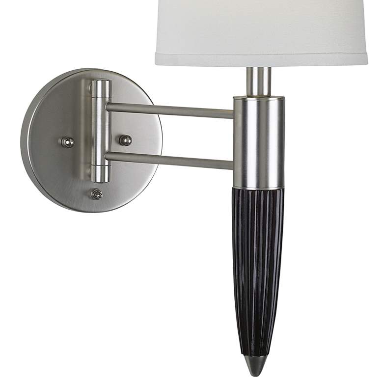 Image 3 360 Lighting Club 22.9 inch High Nickel and Cherry Wood Plug-In  Light more views