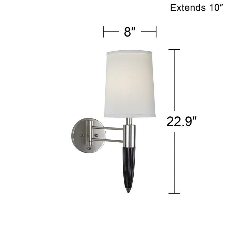 Image 4 360 Lighting Club 22.9 inch High Nickel and Cherry Wood Plug-In  Light more views
