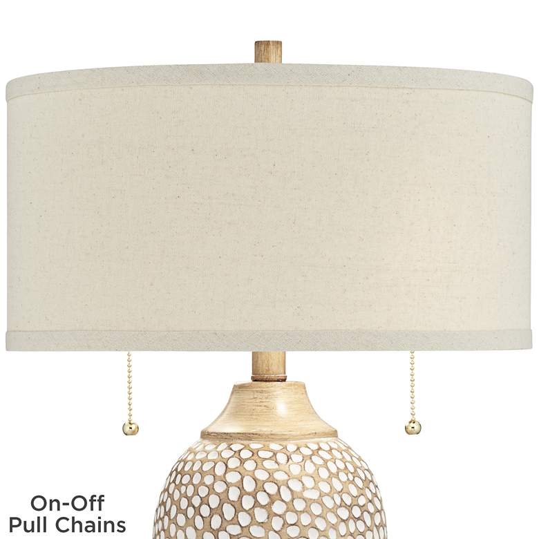 Image 4 360 Lighting Cody 24 1/2 inch Textured Pebble Beige Table Lamps Set of 2 more views