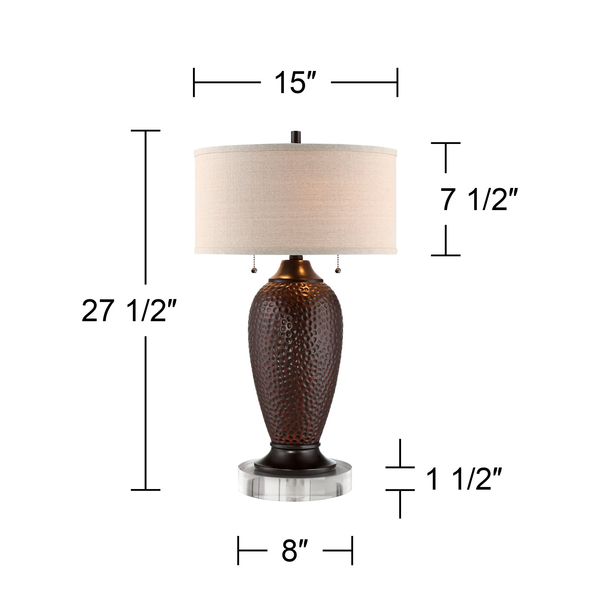 Image 5 360 Lighting Cody 25 3/4" Bronze Table Lamps Set with Acrylic Risers more views