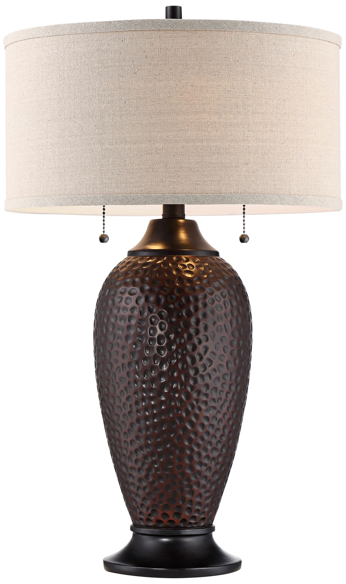 360 Lighting Cody 26" Hammered Bronze Lamps Set of 2 with Dimmers