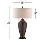 360 Lighting Cody 26" Hammered Bronze Lamps Set of 2 with Dimmers