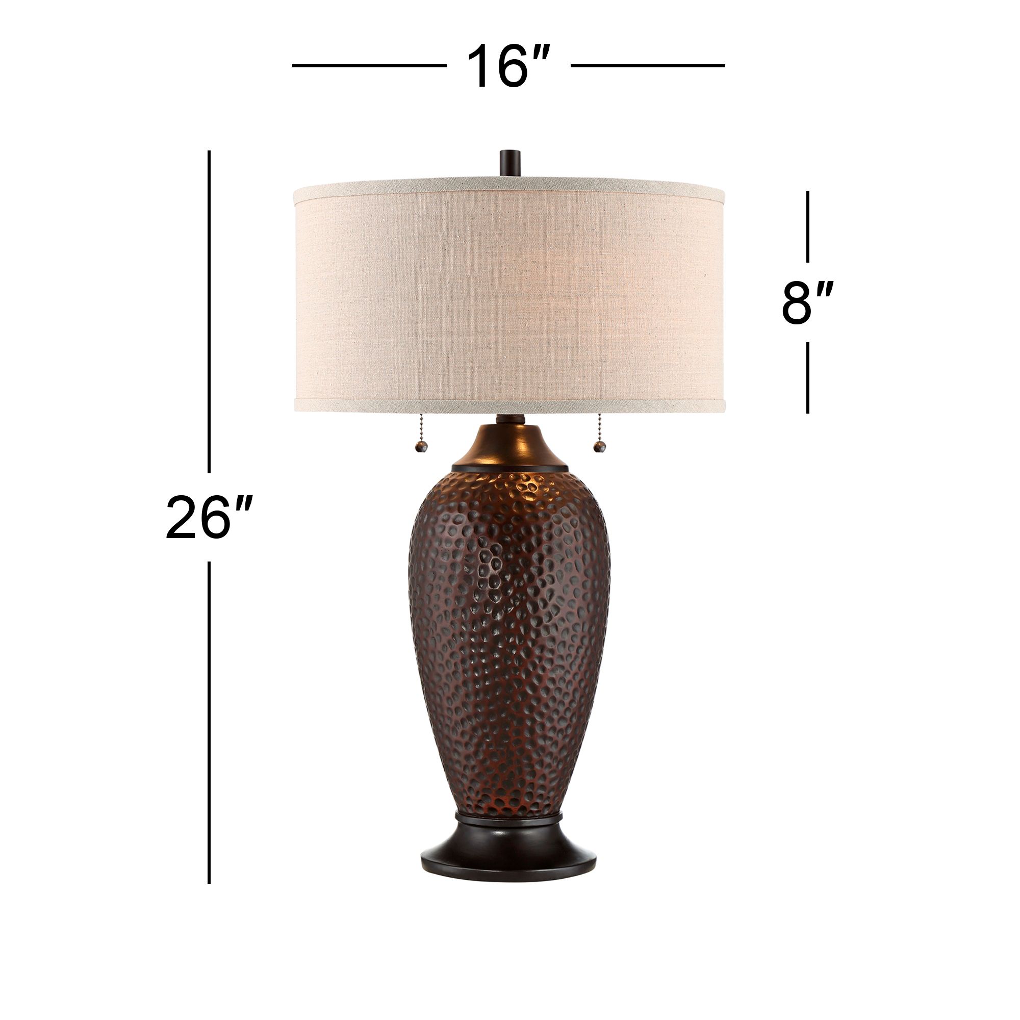 Watch A Video About the Cody Hammered Oiled Bronze Table Lamp Set