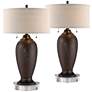 360 Lighting Cody 27 1/2" Bronze Table Lamps Set with Acrylic Risers
